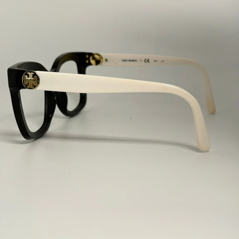 Tory Burch TY 7089 1445/11 Black White Square Logo Sunglasses 53-20-135